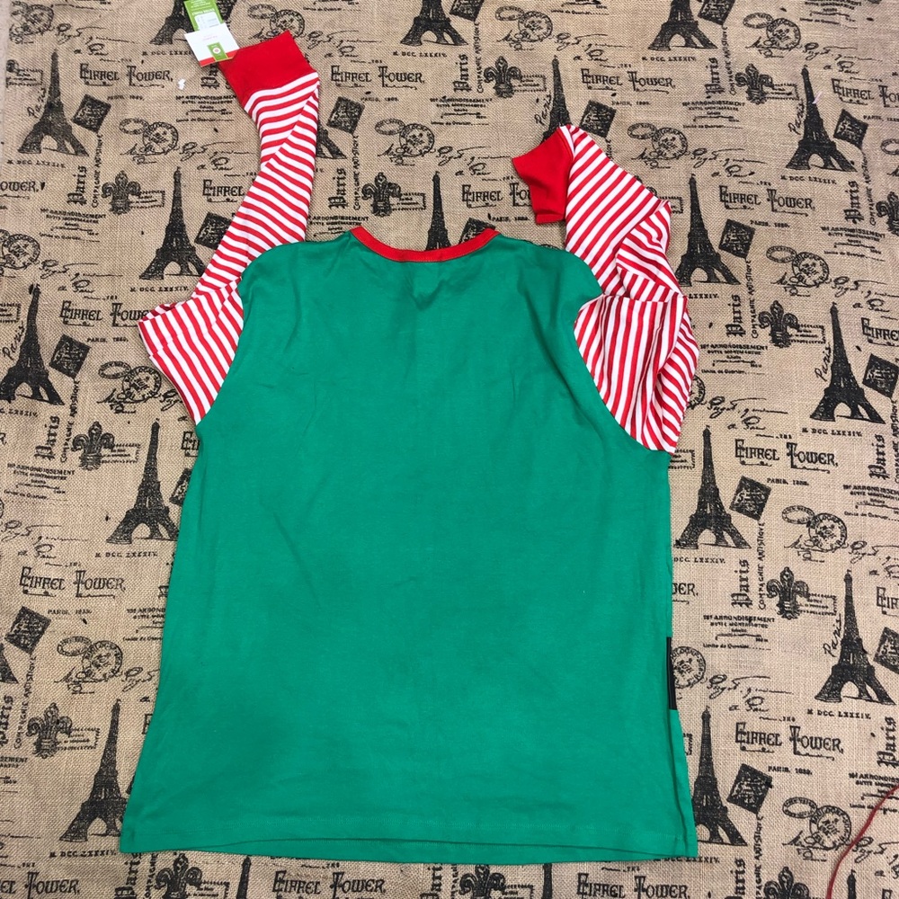 Target Brand NWT! Christmas  514368 Elf Green/Red Striped Pajama Sweater - Picture 11 of 12